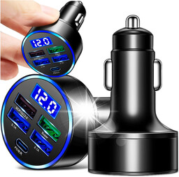 Ładowarka samochodowa 4x USB QC 3.0 + USB