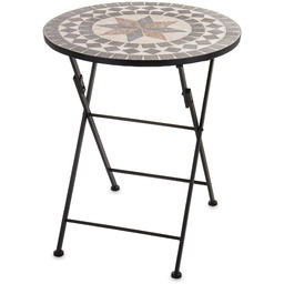 Stolik ogrodowy metalowy czarny z mozaiką 71x61x61 165061