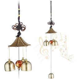 Relaxdays Dzwonki wietrzne, zestaw 2 sztuk, metalowe dzwonki,