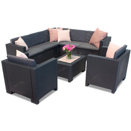 Narożnik technorattanowy w zestawie Colorado Corner 7 antracyt