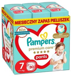 Pampers Premium Care Pieluchomajtki, rozmiar 7 XXL 17kg+,