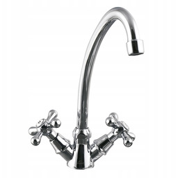 Bateria Umywalkowa Zlewozmywakowa Stojąca Dwuuchwytowa Chrom Invena Roma