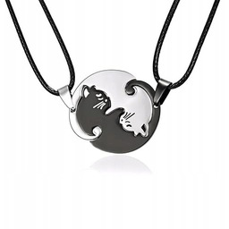 NASZYJNIK DLA PARY PUZZLE KOT STAL NIERDZEWNA PRZYJAŹNI