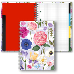 Brulion B5 160K.Kratka Z Przekładkami T0125 Kwiaty Polskie