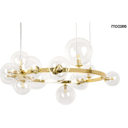 Lampa wisząca ALURE 85 złoty, kule szkło transparentne