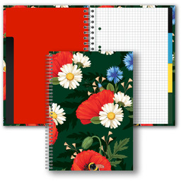 Brulion B5 160K.Kratka Z Przekładkami T0127 Kwiaty Polskie