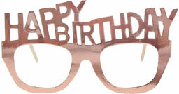 Okulary Happy Birthday różowe złoto - 4 szt.