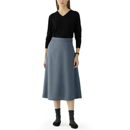 Damska Bawełniana Spódnica Midi Elegancka Rozkloszowana Niebieska L