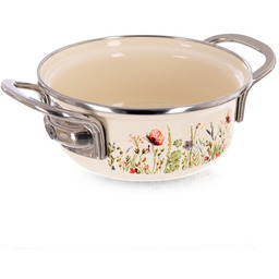 Garnek emaliowany kremowy MAKI 14 cm, 600 ml