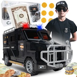 Sejf Skarbonka Auto Policja na Monety i Banknoty