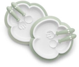 BabyBjorn, Talerzyki i Sztućce, Powder Green, Zestaw