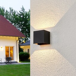 Lucande kinkiet zewnętrzny LED Evie, 11 cm, antracyt,
