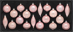 WeRChristmas Szklane bombki choinkowe, różowe (Baby Pink), zestaw