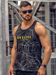 Czarna koszulka tank top bokserka z nadrukiem Bolf