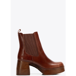 Damskie sztyblety ze skóry naturalnej na masywnej platformie