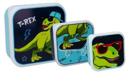 Snackbox śniadaniówka 3w1 Dino T-Rex Blue PRET