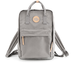 Praktyczny, miejski plecak damski w ciemnoszarym kolorze zawieszony