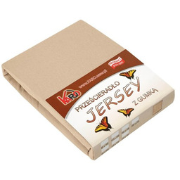 Prześcieradło z gumką jersey 180x200 beżowe P08-180 grube