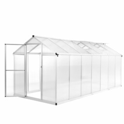 vidaXL Szklarnia z aluminiową ramą, 421x190x195 cm, 15,6