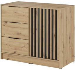 Komoda Nelly 2D z lamelami, dąb artisan,