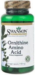 Swanson, L-Ornityna 500 mg, Suplement diety, 60 kaps.