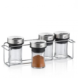 KELA-Zestaw 4 przyprawników +stojak 5el. stal Miko