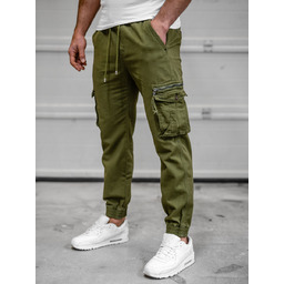 Khaki spodnie joggery bojówki męskie Denley MP0181MVA
