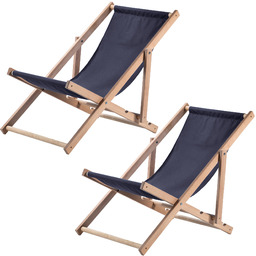Leżak drewniany Tulon 80 x 63 cm granatowy,