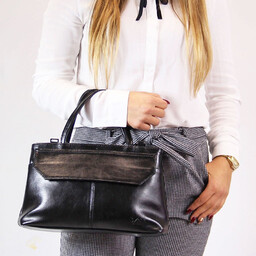 Torebka skórzana damska kuferek DAN-A T146 czarna