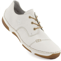 Półbuty damskie komfortowe białe Rieker 55920-80