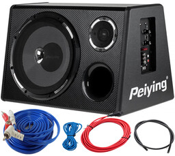 Mocna Skrzynia Tuba Basowa Peiying Subwoofer 500W Kable