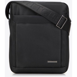 Męska listonoszka z tkaniny z lamówką grafitowa