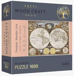 Puzzle drewniane 1000 Antyczna mapa świata TREFL