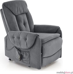 Fotel wypoczynkowy rozkładany elektrycznie HORTON Halmar Popielaty