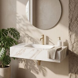 Rea Umywalka ścienna Rea Aresa Grey Gold 80