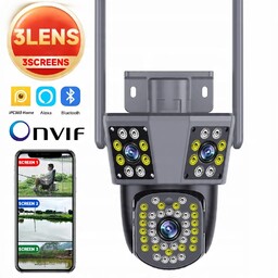 3 obiektywy 3 Ekrany Kamera zewnętrzna WiFi 8-krotny