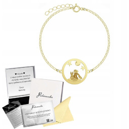 Bransoletka Pozłacana Mały Książę i Lis Łańcuszek Biżuteria