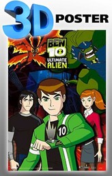 Plakat 3D Ben 10 Ultimate Alien z ramką