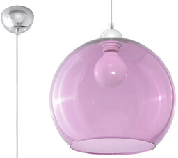 Lumes Szklana lampa wisząca kula E830-Romulus - fioletowy