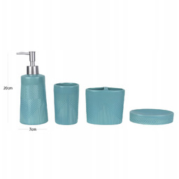 Zestaw łazienkowy 4 szt. ceramiczny – dozownik, kubek,