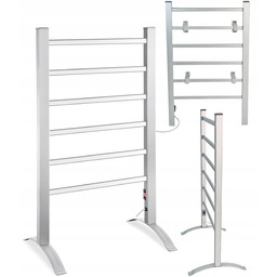 Grzejnik Elektryczny Łazienkowy Stojący Naścienny Drabinka Srebrny