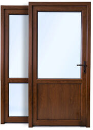 DRZWI ZEWNĘTRZNE SKLEPOWE PCV Orzech RÓŻNE WYMIARY