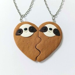 Pakamera Naszyjniki Dwie Połówki Serca Przytulone Leniwce