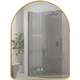 Rea Lustro ścienne LED 80x60cm CAMLOT Złote Szczotkowane