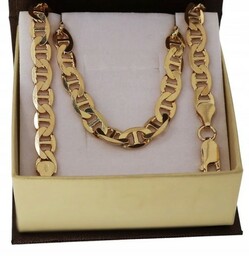 Srebrny Pozłacany Łańcuszek Gucci 6,50 mm Pełny pr