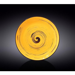 Wilmax WL-669414/A porcelanowy okrągły talerz, żółty, średnica 25,5