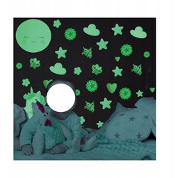 Naklejki Świecące w Ciemności Gwiazdy Jednorożec Księżyc