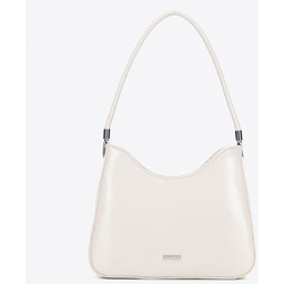 Stylowa torebka na ramię z imitacji skóry kremowa