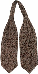 Fular Męski Bawełniany, Spiczasty, Brązowo-Czarny w Paisley, Łezki