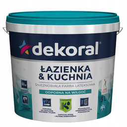 Dekoral Maleinak Łazienka Kuchnia Farba śnieżnobiała 5L